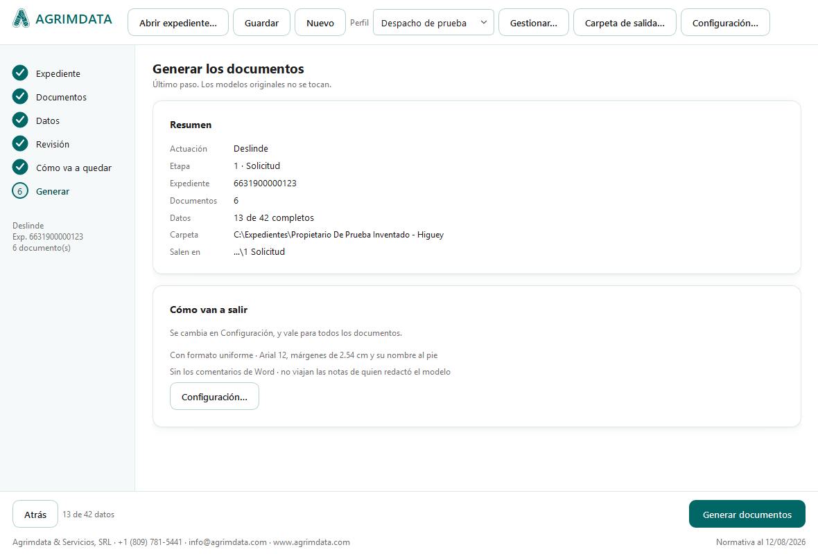 Generador de Documentos · Guía de uso