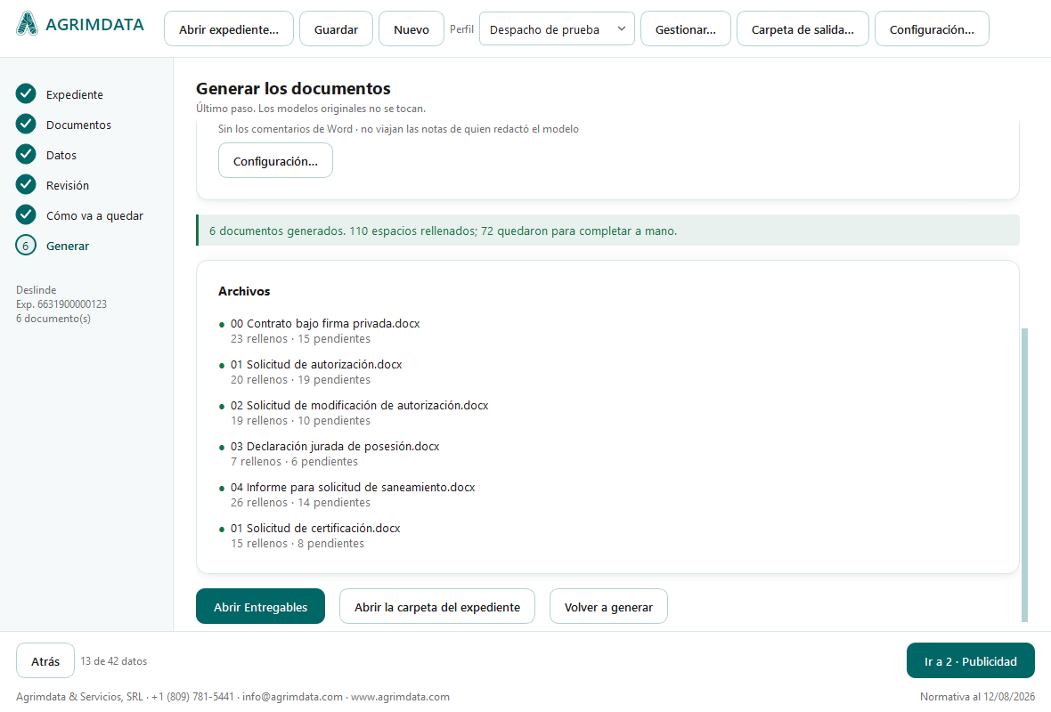 Generador de Documentos · Guía de uso