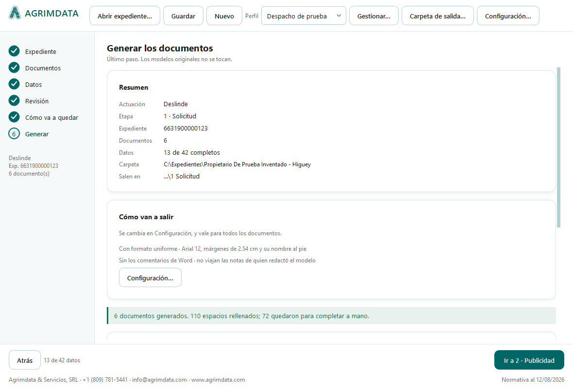 Generador de Documentos · Guía de uso